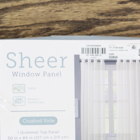 NWT Regal Home Voile Solid Grommet Sheer Single Curtain Panel White 50x84 - Picture 8 of 8